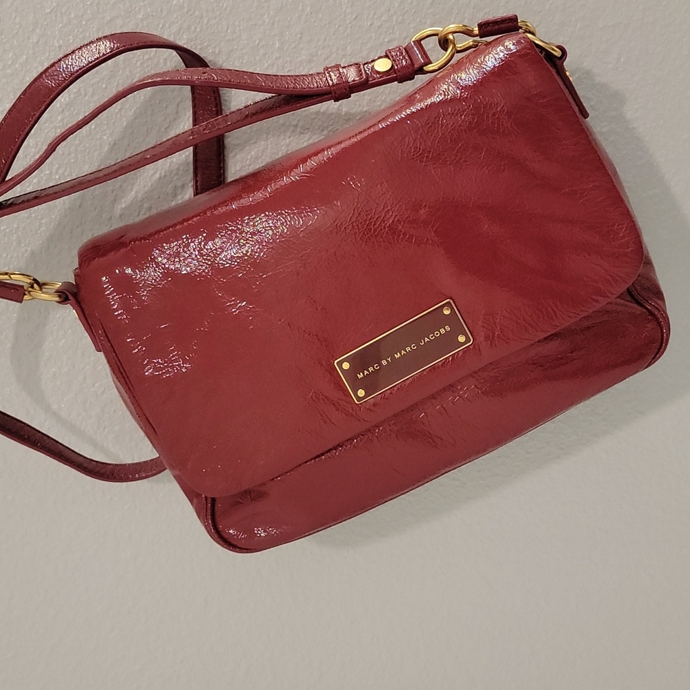 Marc by Marc Jacob large cross body patten leather deep red w duffle bag